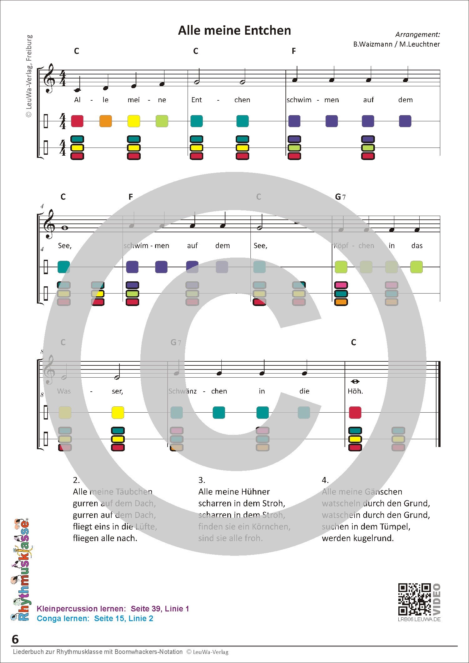 Liederbuch zur Rhythmusklasse - Beispielseite 6