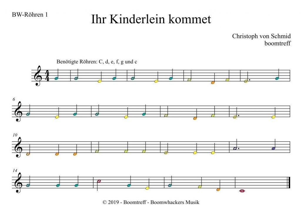 Ihr Kinderlein kommet für Boomwhackers 1