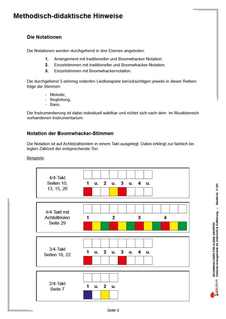 Boomwhackers für kleine Gruppen - Methodisch didaktische Überlegungen