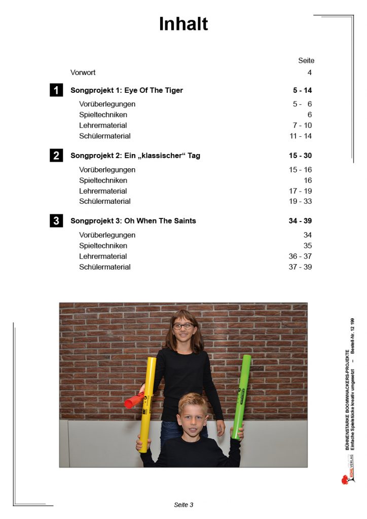 Bühnenstarke Boomwhacker-Projekte - Inhaltsverzeichnis