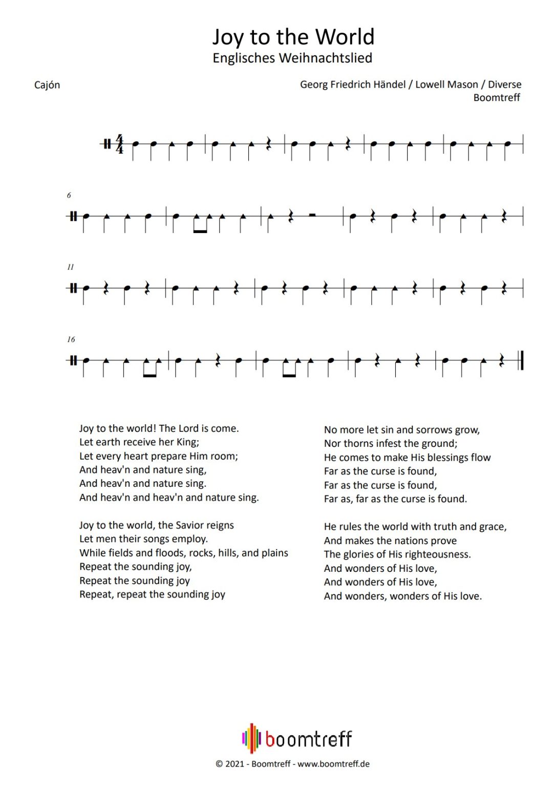 Joy to the World Noten Alles